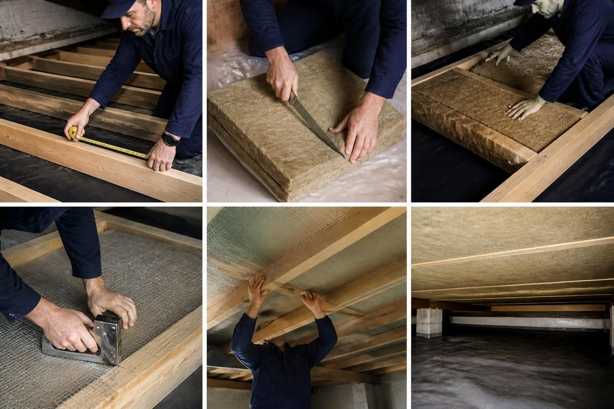 Underfloor insulation installation steps