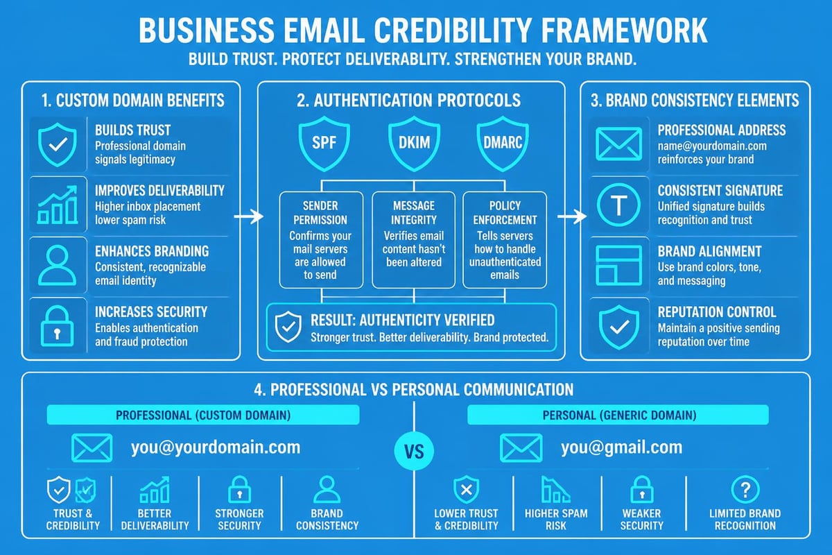 Professional domain email components