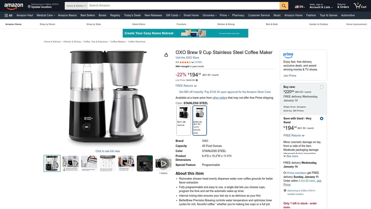 Top 7 Drip Coffee Maker Choices for Perfect Brews in 2026 - OXO Brew 9-Cup Coffee Maker