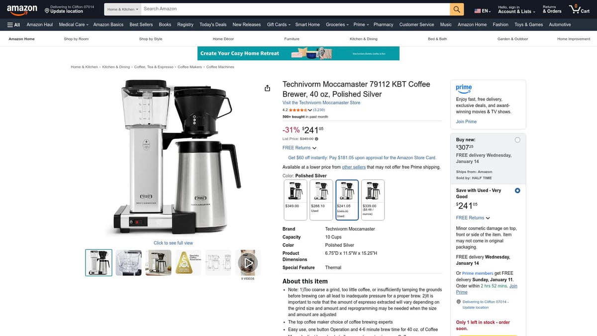Top 7 Drip Coffee Maker Choices for Perfect Brews in 2026 - Technivorm Moccamaster KBGV Select
