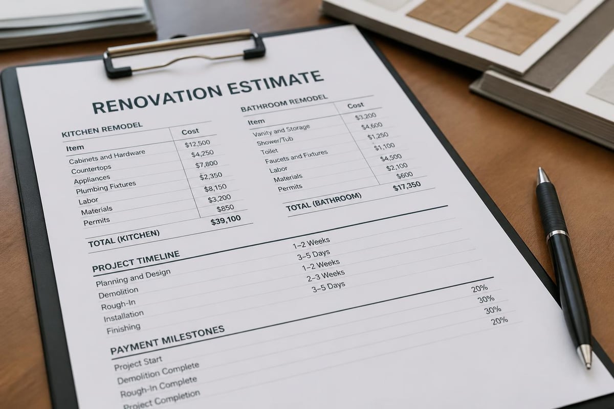 Renovation estimate breakdown