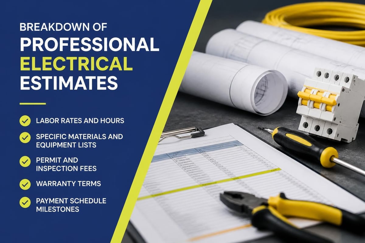 Residential electrical estimate components