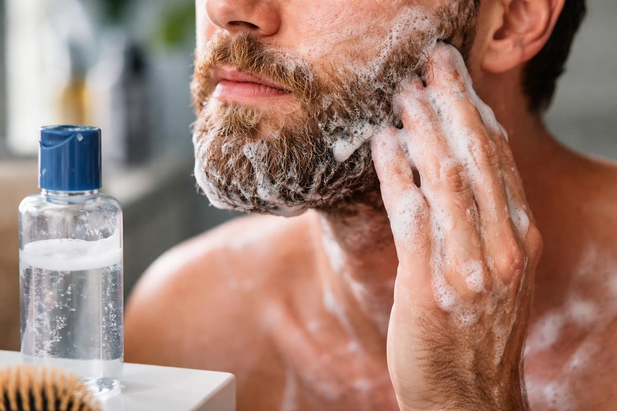 Beard hair follicle damage from regular shampoo