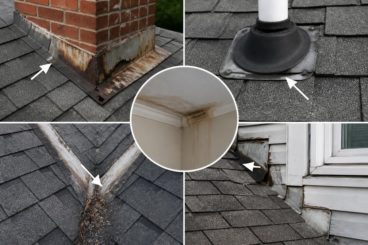 Common roof flashing failure points