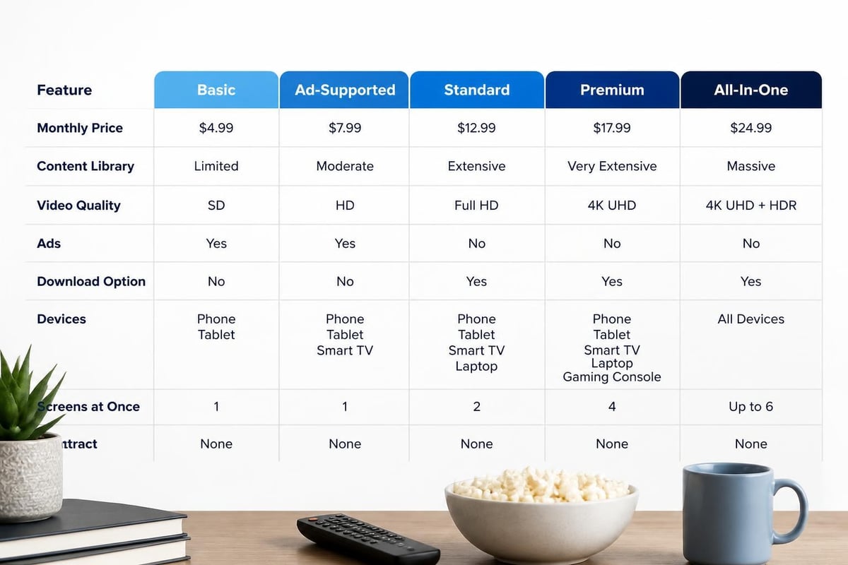 Streaming service comparison
