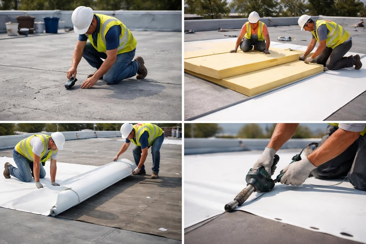 TPO membrane installation process