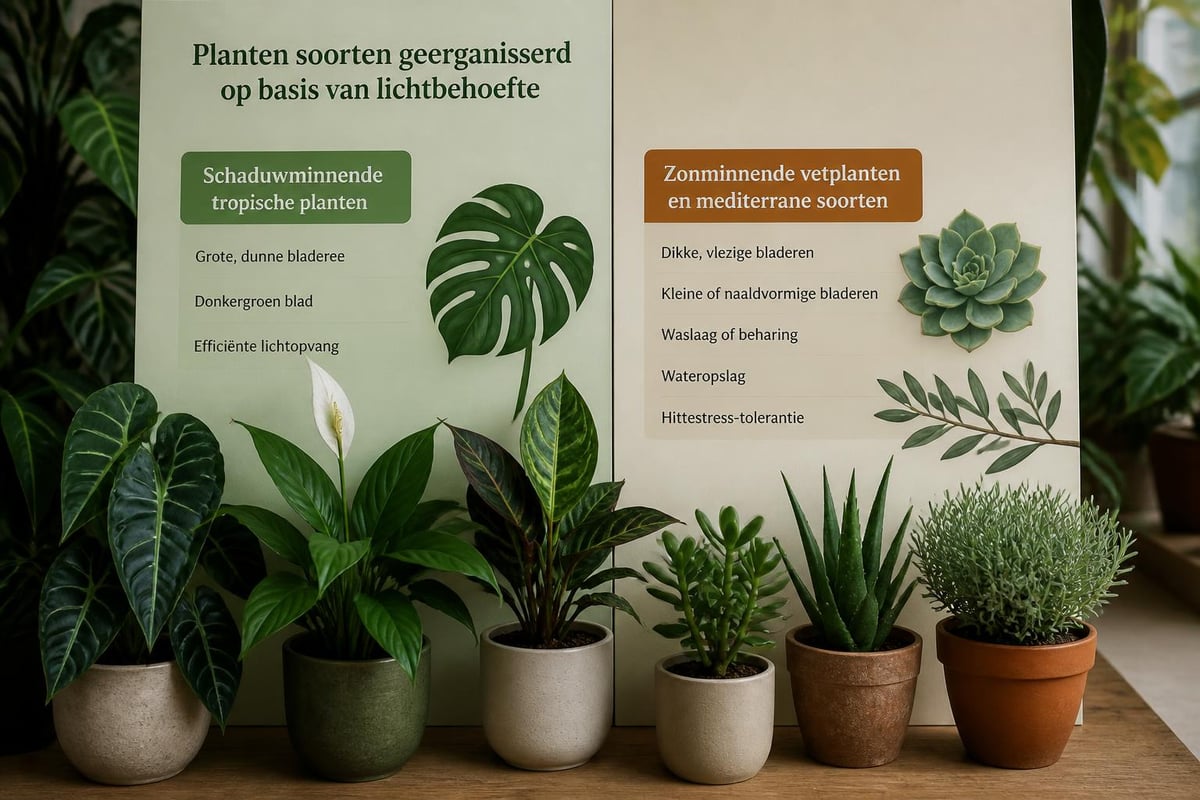 Planten indeling op lichtbehoefte