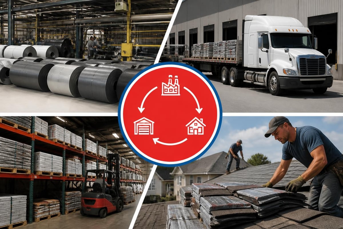 Supply chain network for roofing materials