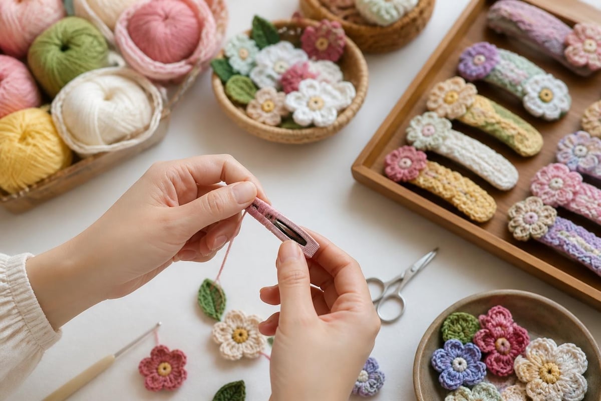 Handmade crochet technique details