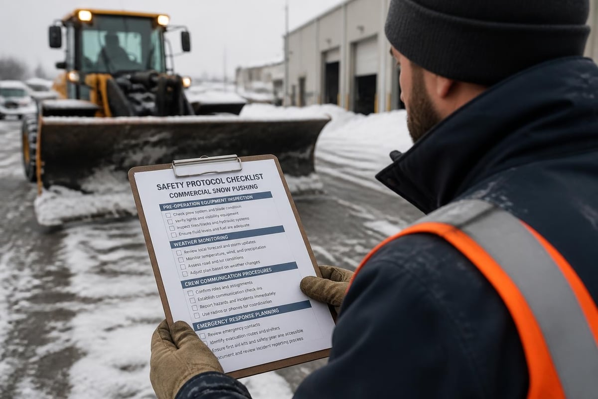 Snow pushing safety protocols
