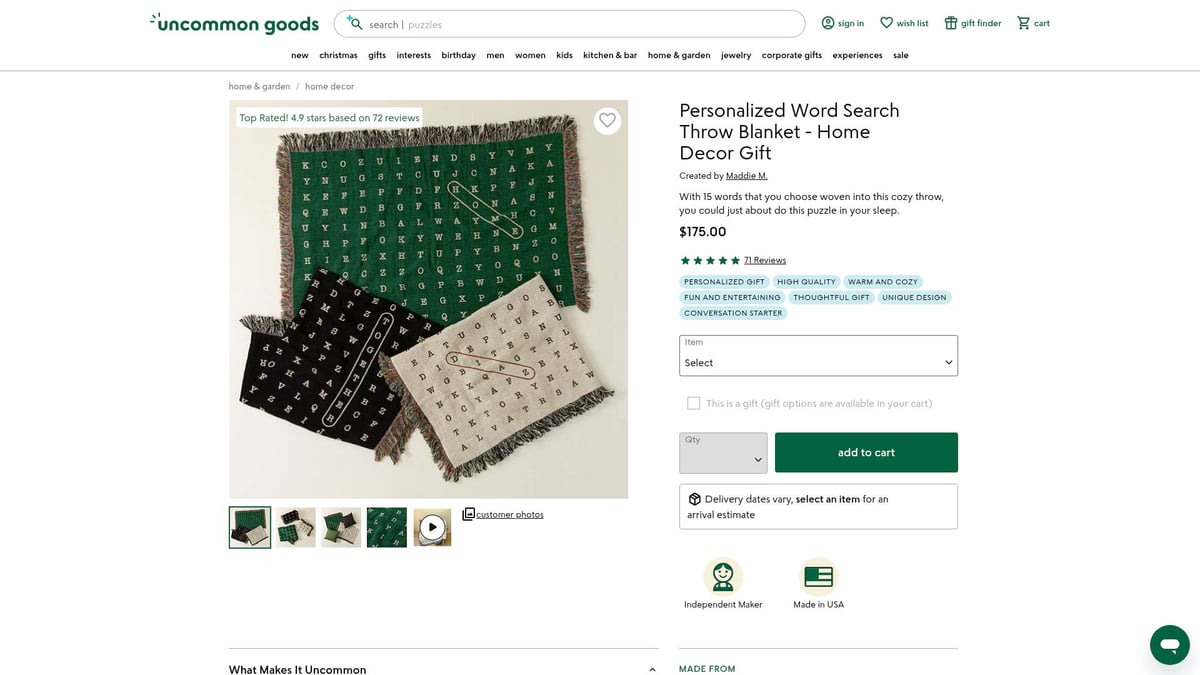 12 Personalized Gifts That Wow in 2025 - Personalized Word Search Throw Blanket