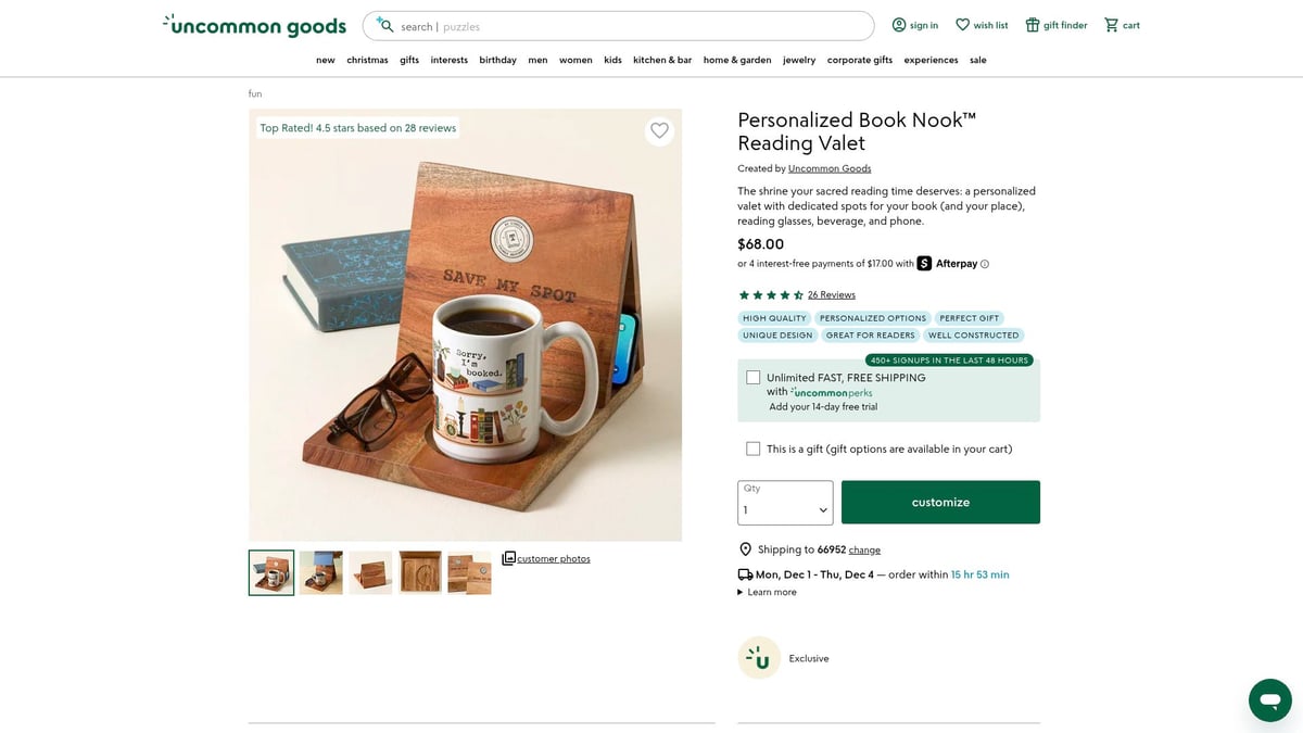 12 Personalized Gifts That Wow in 2025 - Personalized Book Nook Reading Valet