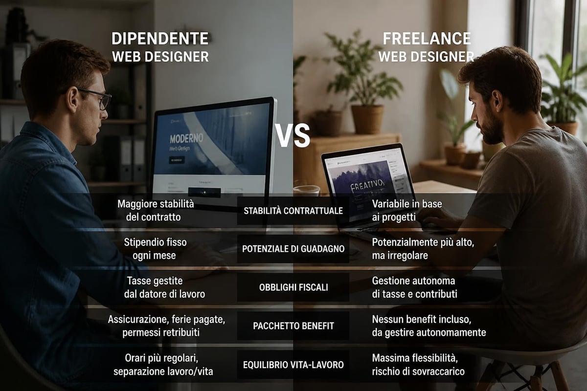 Employee versus freelance web designer comparison