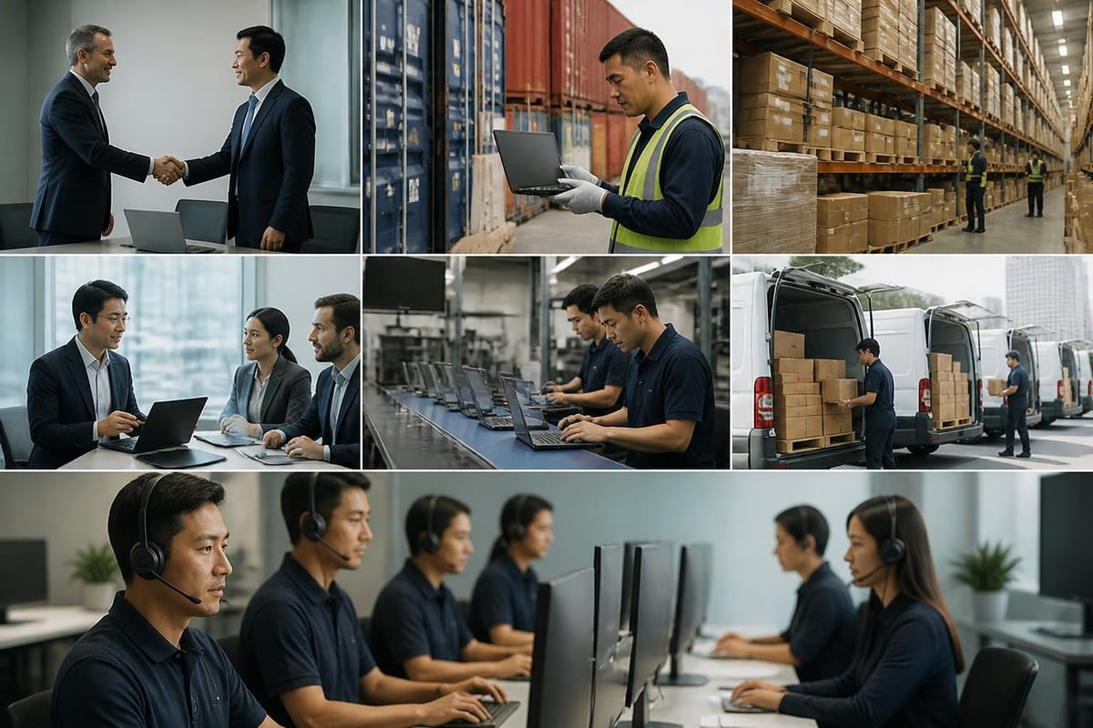 Business laptop distribution workflow