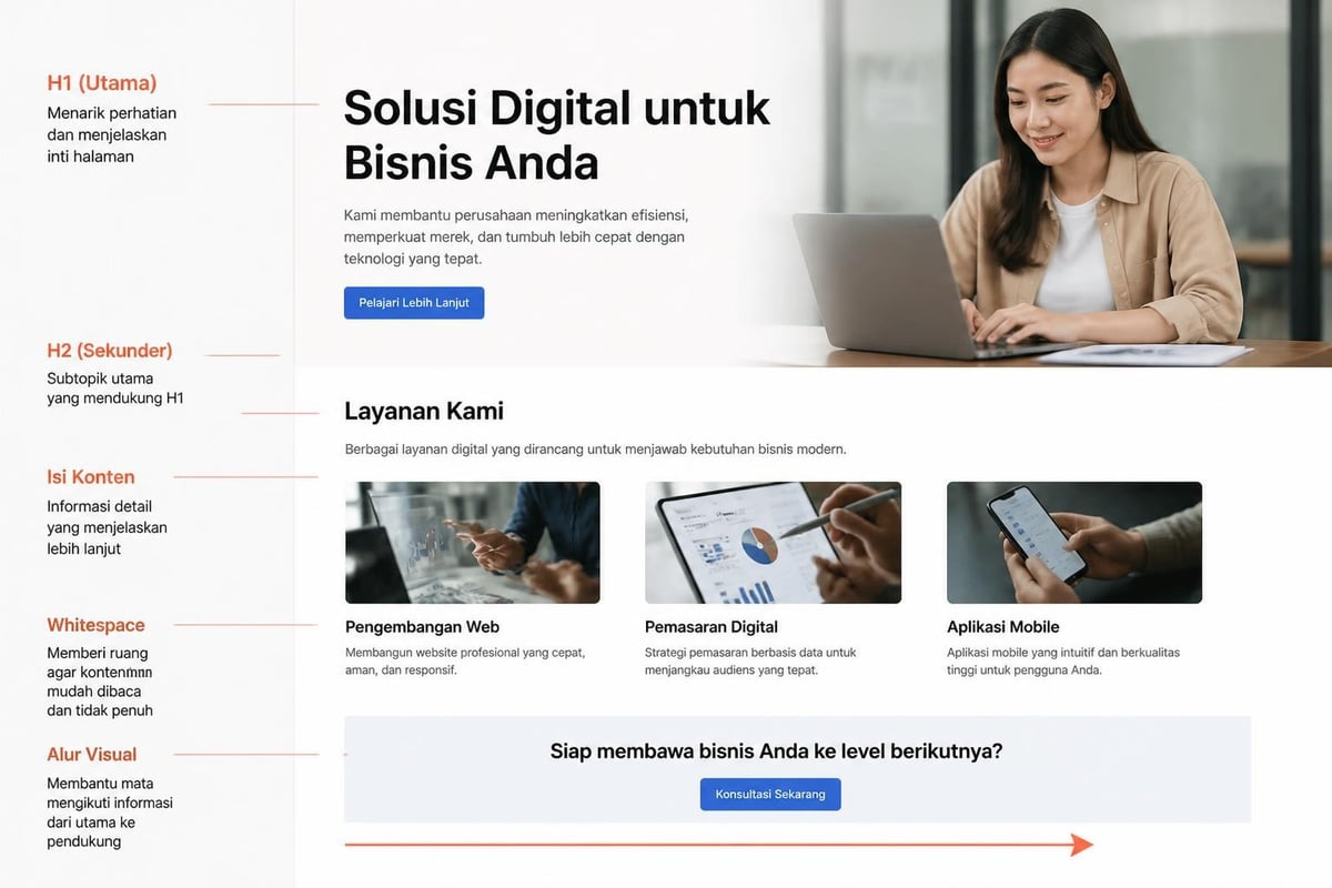 Hierarki visual web desain