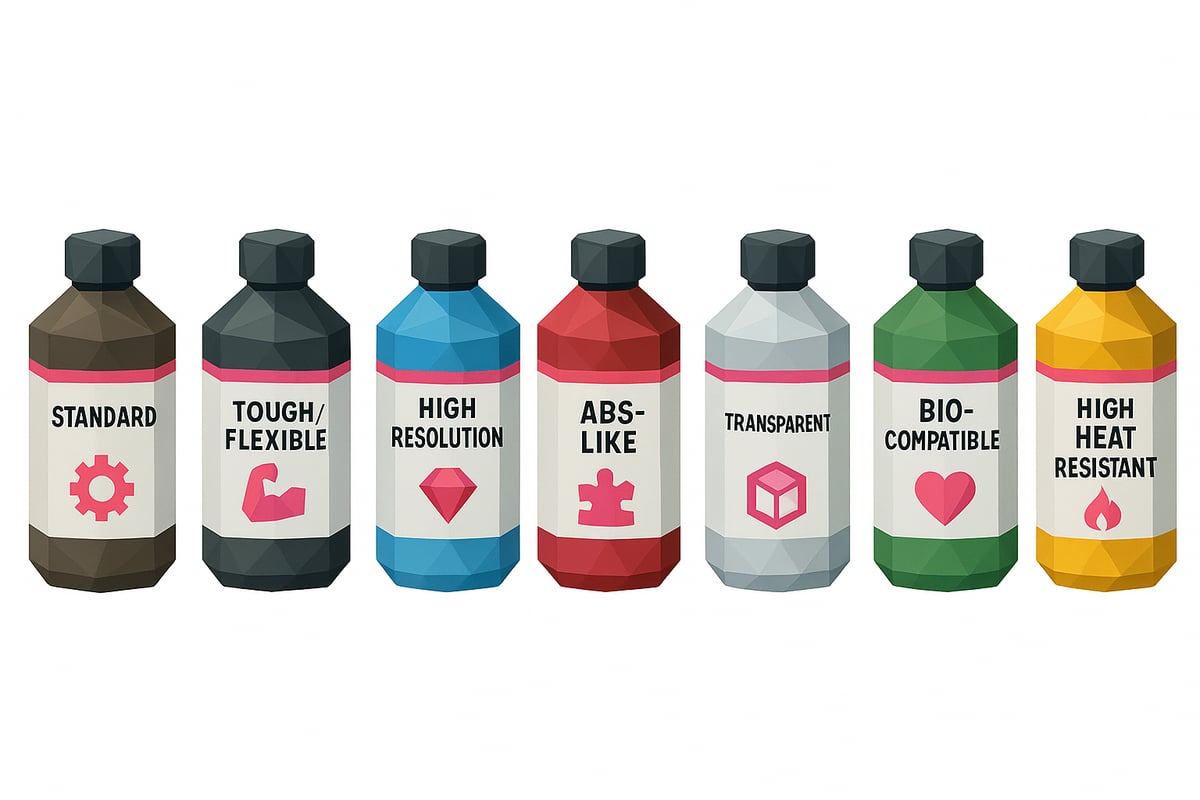 7 tipos de resinas essenciais para impressoras 3D em 2025