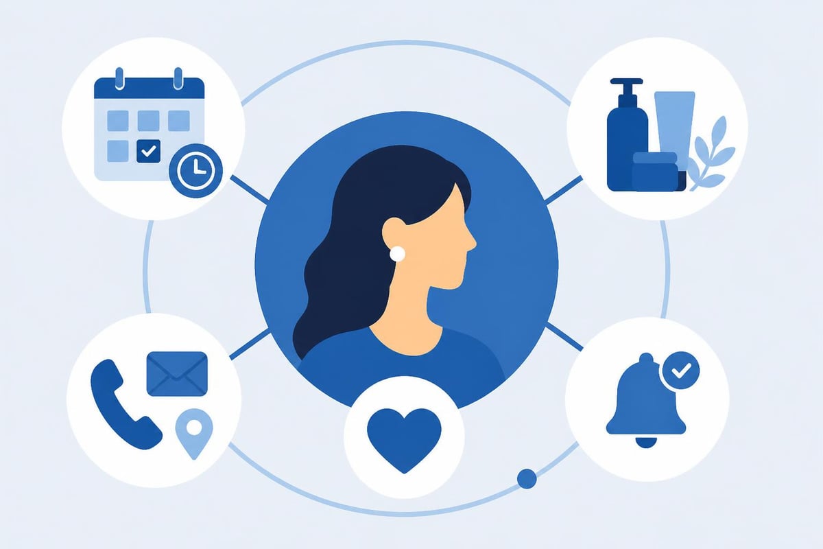 Client profile components in booking software