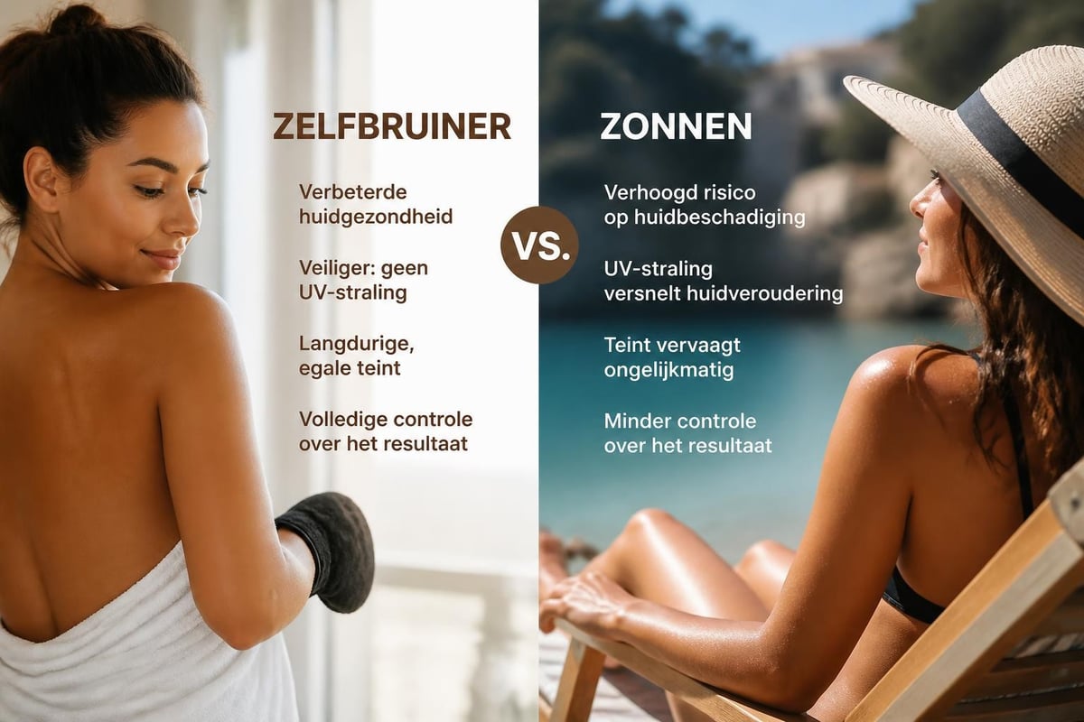 Voordelen zelfbruiner versus zonnen