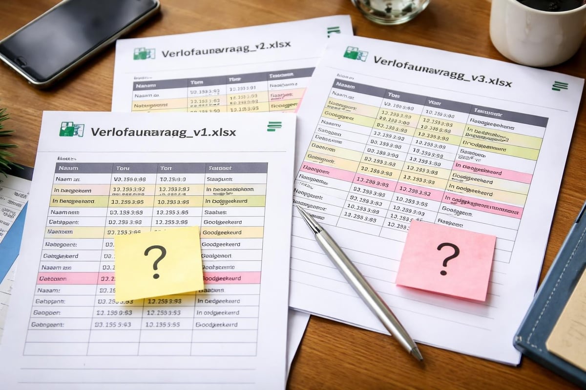 Excel versieconflicten verlof