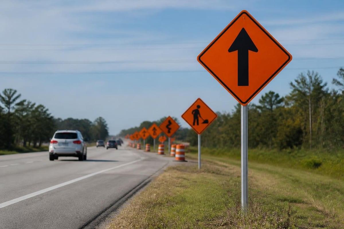 Traffic control sign sequence