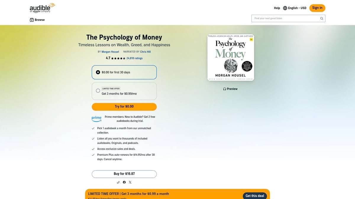 Top 10 Best Selling Finance Books to Read in 2026 - The Psychology of Money by Morgan Housel