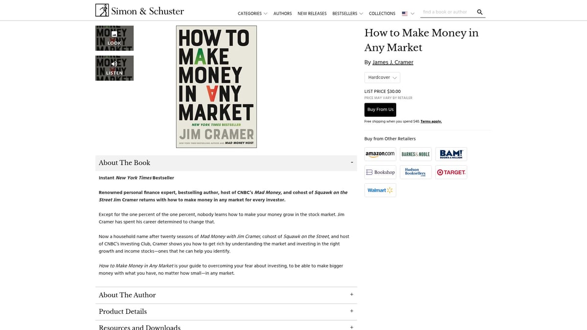 Top 10 Best Selling Finance Books to Read in 2026 - How to Make Money in Any Market by James J. Cramer