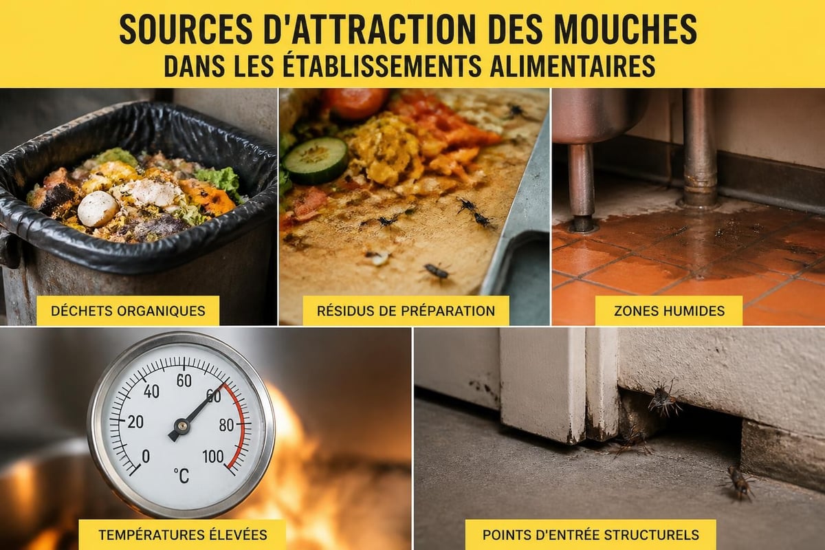Facteurs d'attraction des mouches en restauration