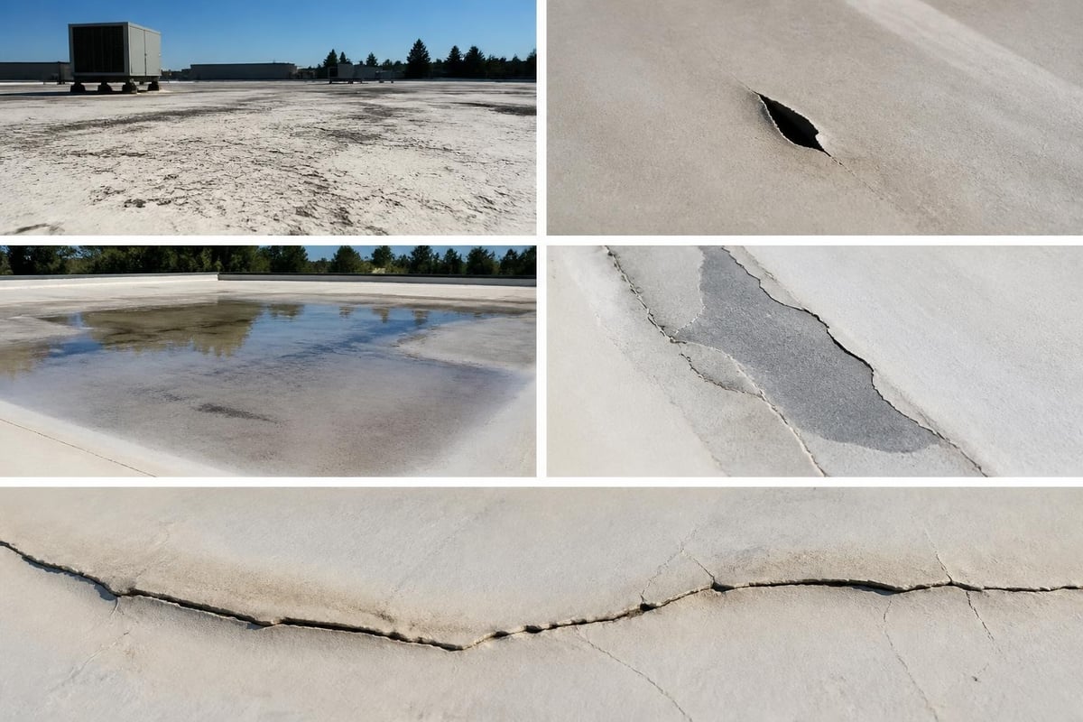 Common SPF roof damage types