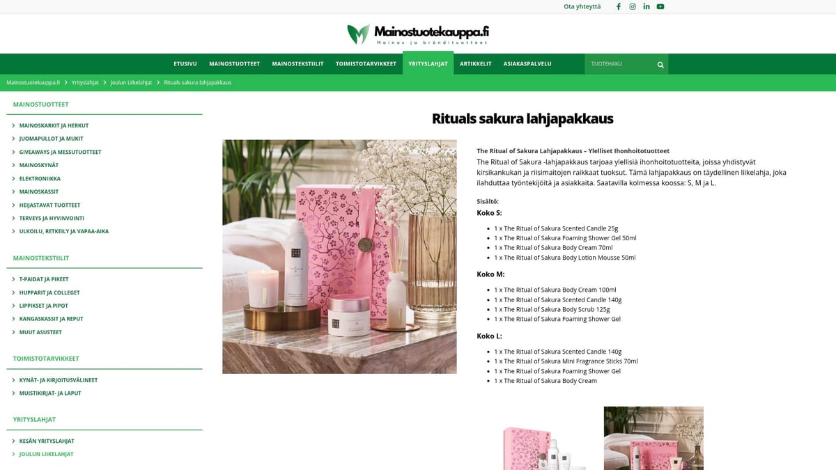 7 Tyylikästä Liikelahja Joulu Ideaa Vuodelle 2025 - Rituals Sakura lahjapakkaus – Ylellinen hemmottelusetti