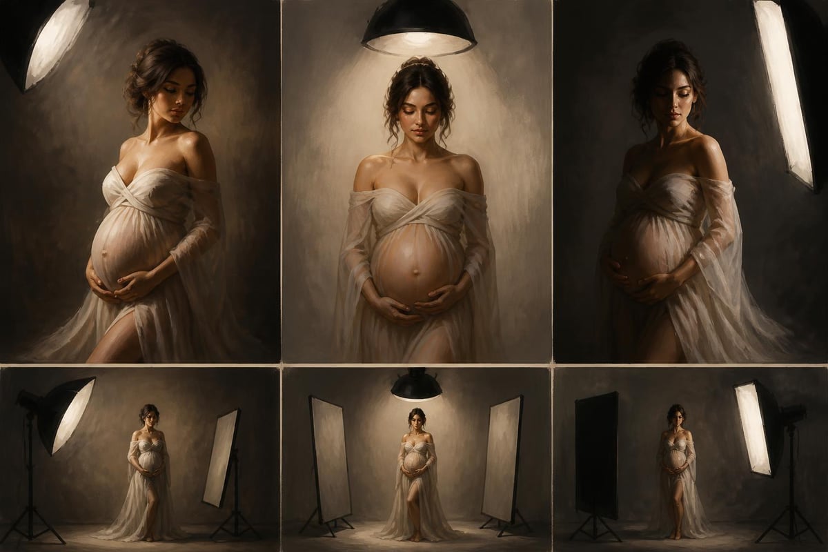 Studio lighting configurations for maternity photography