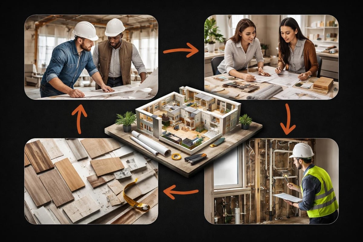 Interior builders planning and executing renovations