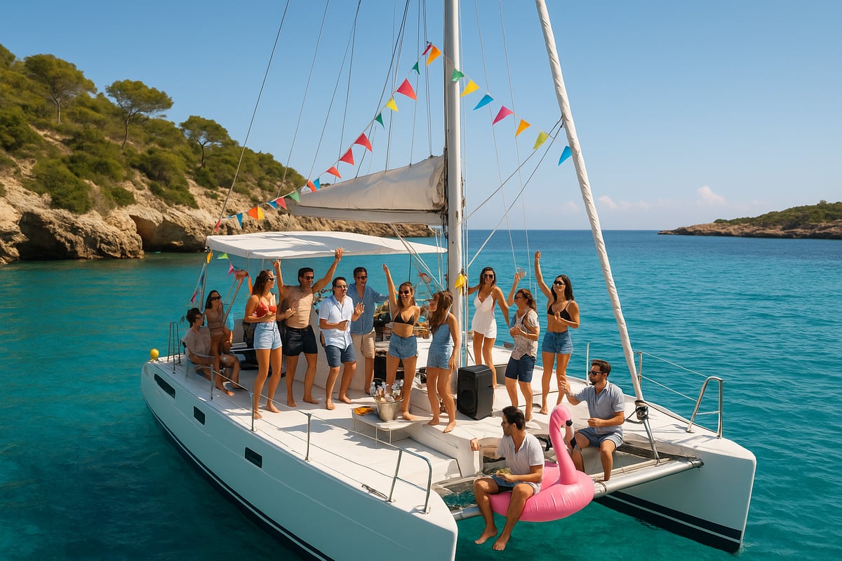 Motos de Agua Benidorm - article dfdf4d09 64ae 432b bde fotografia realista de un catamaran de fiesta nave 2 i2llro Mejores Destinos en España para Alquilar un Barco de Fiesta