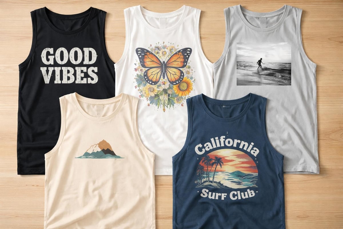 Graphic vest top design categories