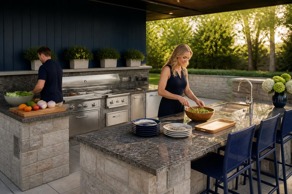 Outdoor kitchen layout zones
