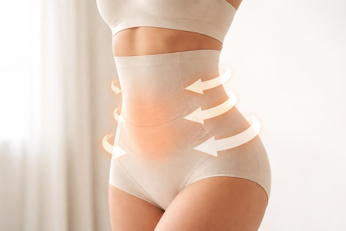 Tummy shaper compression zones
