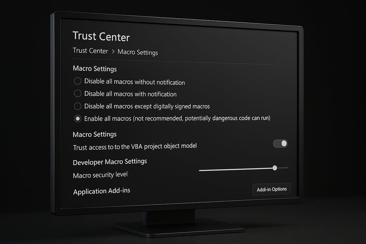 How to Enable Macros Globally via Trust Center Settings