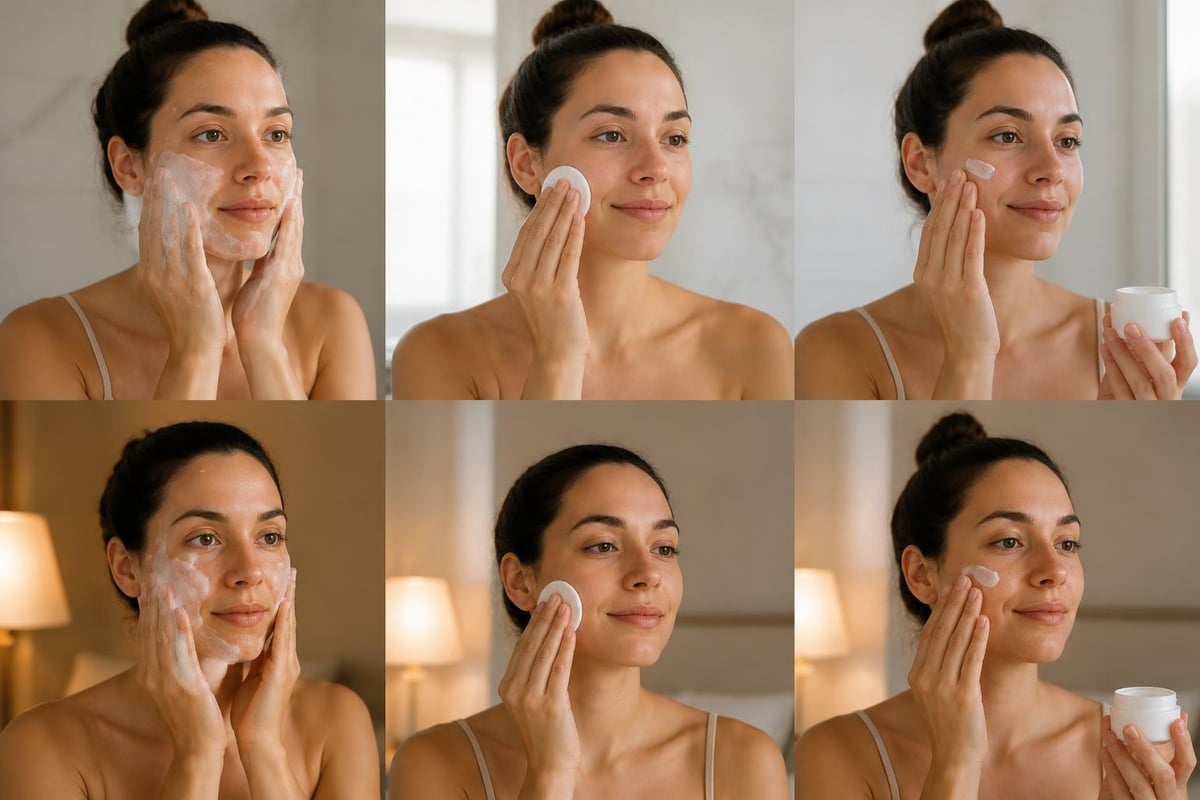 Daily skincare routine steps