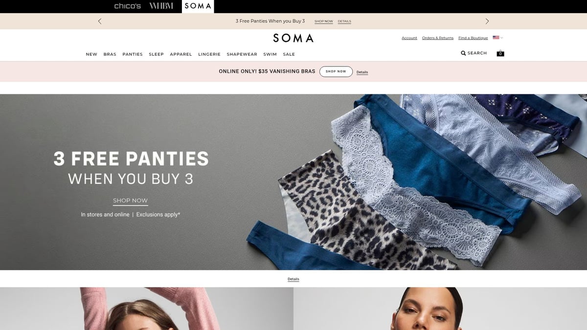 9 Best Undies Sale Picks to Upgrade Your Wardrobe in 2025 - Soma Vanishing Edge Microfiber Brief