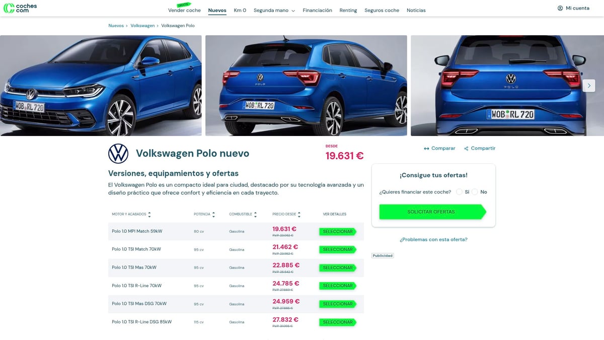 8 Coches Utilitarios Destacados Para Comprar en 2026 - Volkswagen Polo