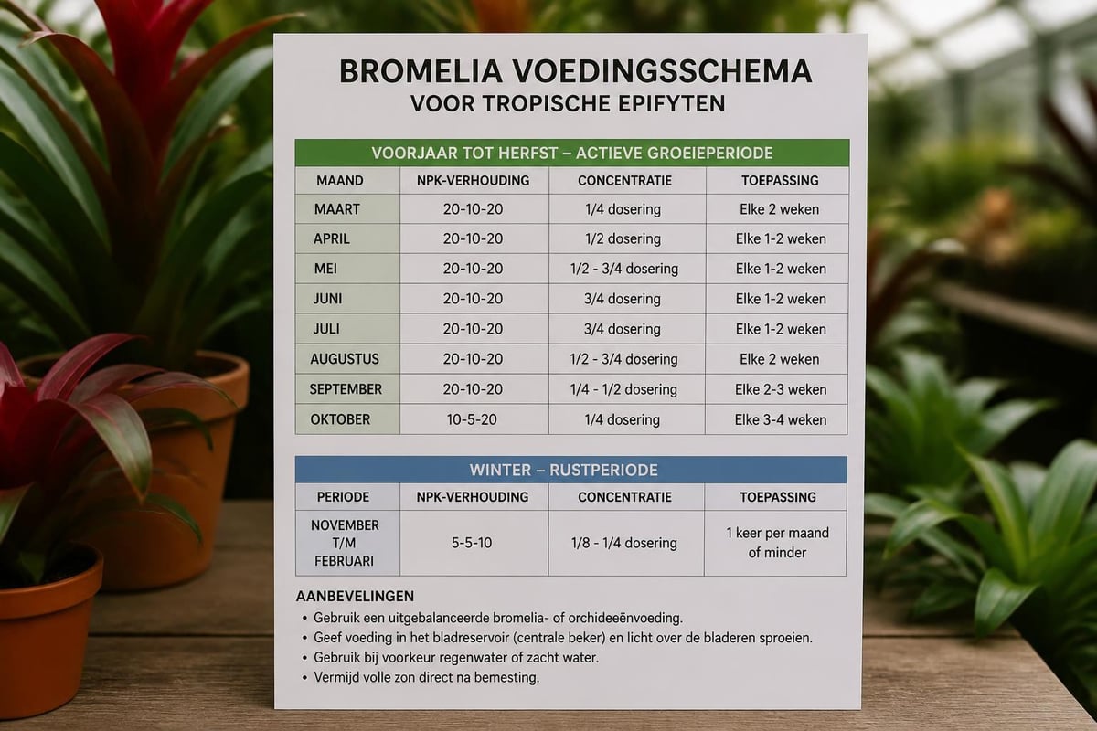 Bromelia bemesting schema