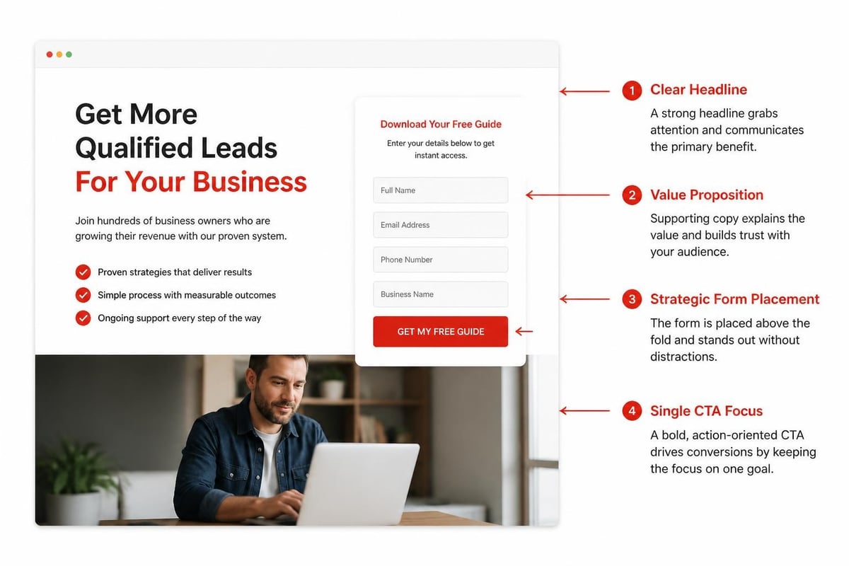 Lead capture page structure