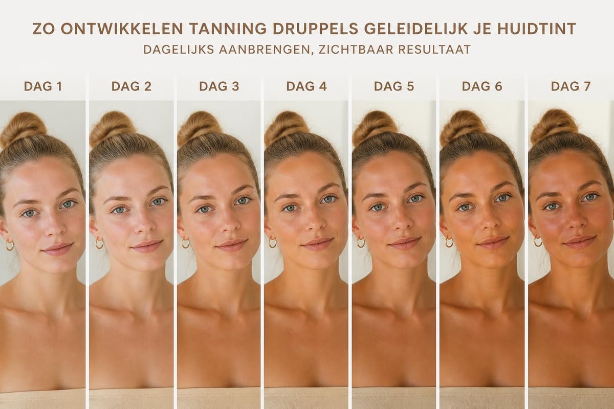 Tanning drops opbouwen proces