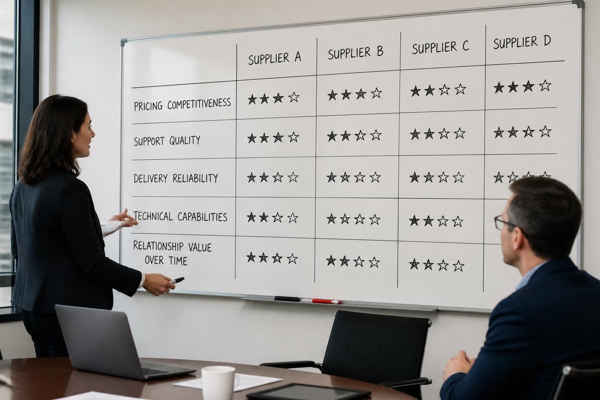 Supplier evaluation matrix