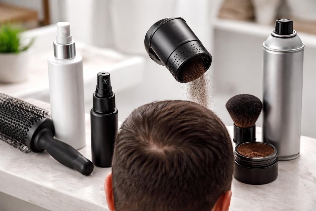 Layered hair coverage routine