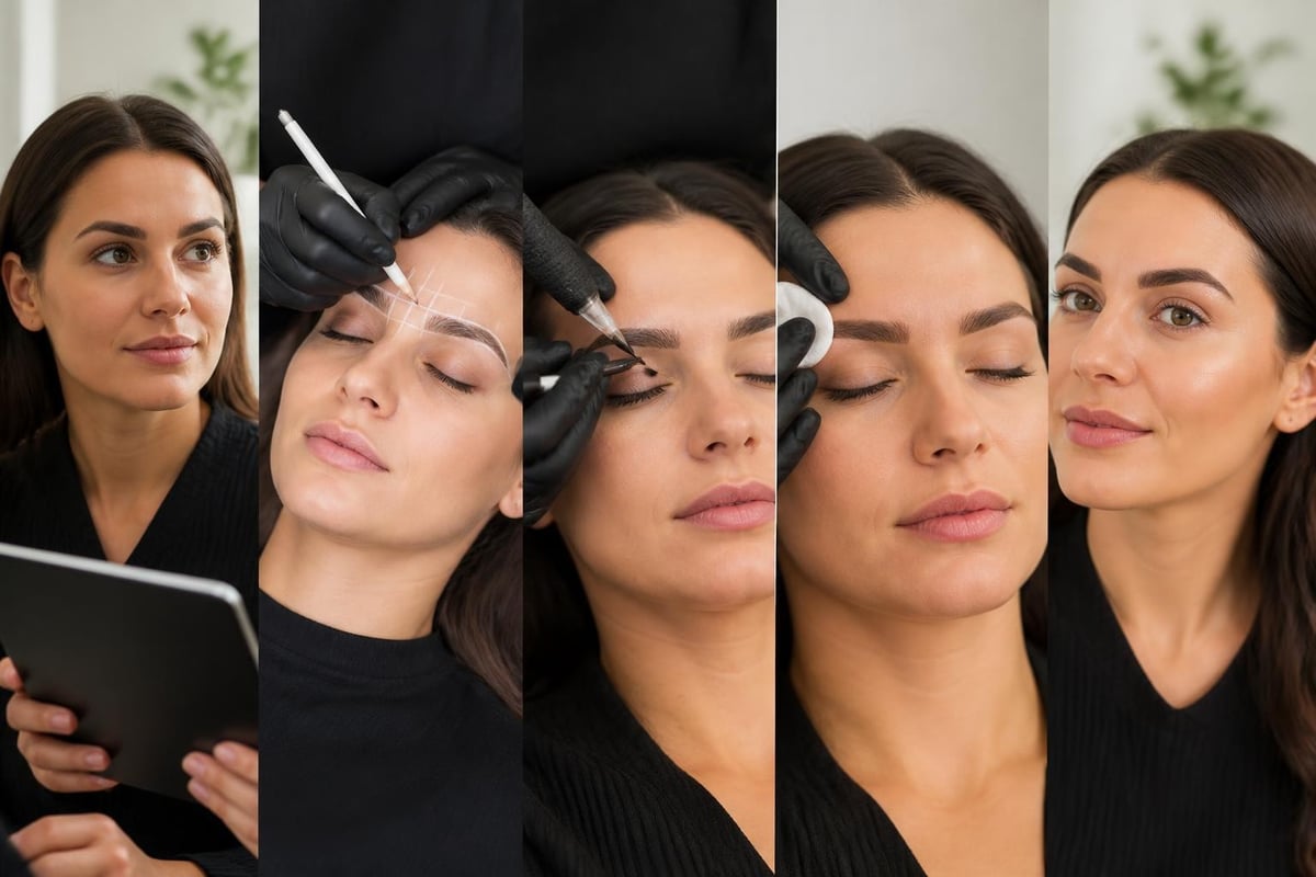 Powder brow application steps