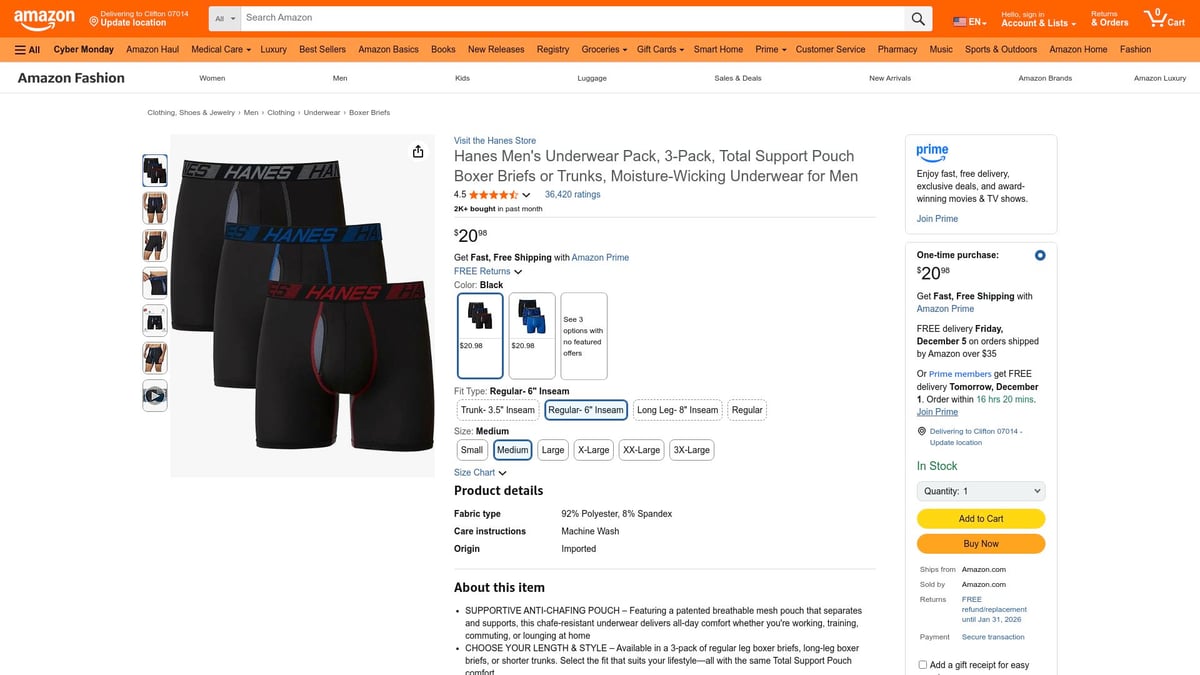 Top 8 Best Boxer Briefs for Comfort and Support in 2026 - Hanes Total Support Pouch Boxer Briefs