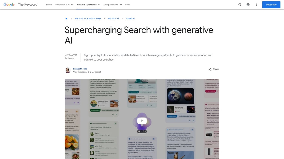 7 Innovative Tools for Search Engine Success in 2026 - Google Search Generative Experience (SGE)