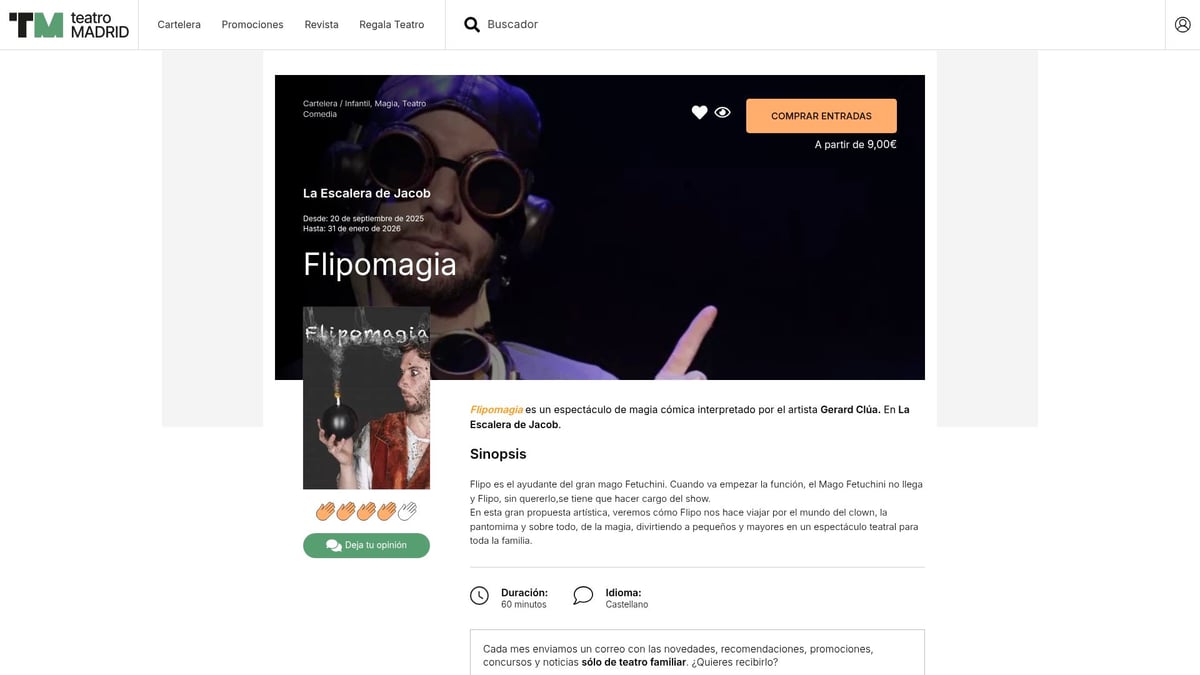 Descubre El Mejor Espectaculo Magia Madrid: Top Opciones 2026 - 6. La Escalera de Jacob: Flipomagia y Soñando Magia