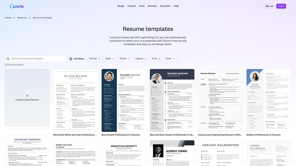 7 Best Top Rated Free Resume Builder Tools for 2025 - Canva Resume Builder