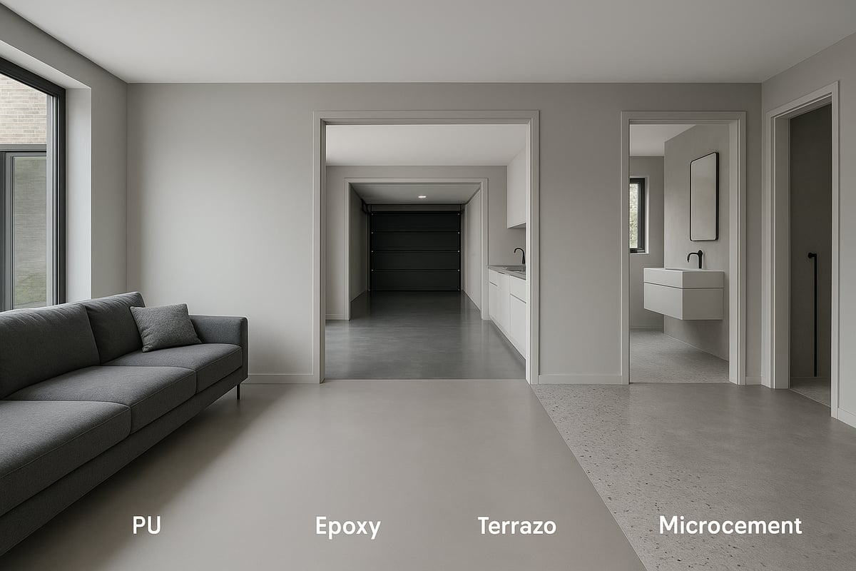 Prijzen per type gietvloer in detail